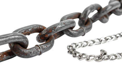 Fototapeta premium Close-Up Chain Bundle with Two Variations, isolated on transparent background