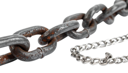 Close-Up Chain Bundle with Two Variations, isolated on transparent background