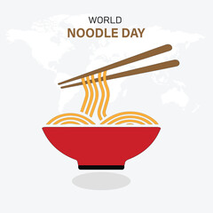 World Noodle Day Illustration with Chopsticks and Noodles