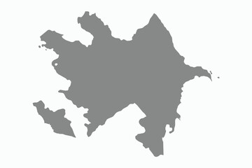 Vector graphic artwork suitable for print and web containing flat detailed map of AZERBAIJAN