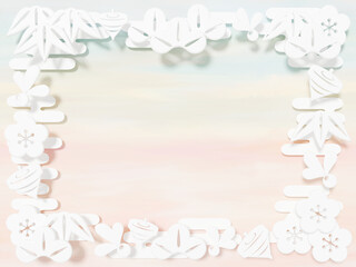 白い正月の3DCGフレーム