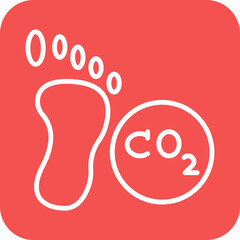 Carbon Footprint Icon Style