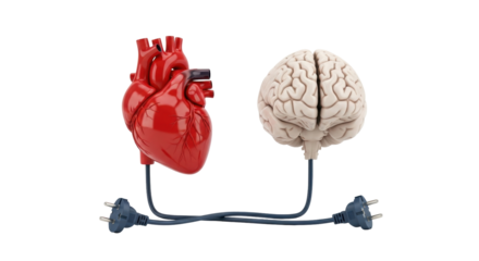 Isolated Heart and Brain Connected by Electric Cables, Conceptual Metaphor, Power of Thought