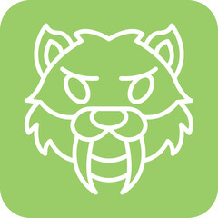 Saber Toothed Tiger Icon Style