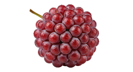 Isolated red grapes with stem, fresh and juicy, a healthy snack of delicious fruit