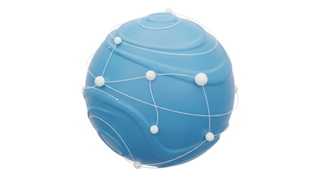 Isolated Global Network Connections Sphere Concept. Global communication system design.