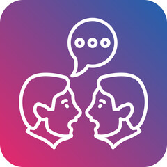 Face To Face Conversation Icon Style