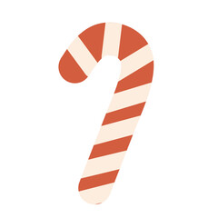 Candy Cane in Flat Cute Style for Christmas Design