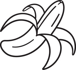 Banana Skin Silhouette | Black Vector Illustration Artwork