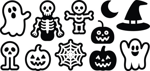 Vector art of halloween icons.