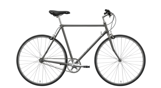Isolated stylish fixed gear bicycle model on a plain background with minimalistic style