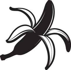 Banana Skin Silhouette | Black Vector Illustration Artwork