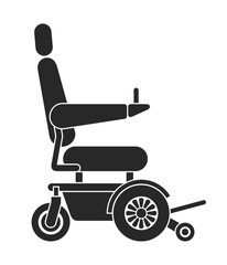 Electric wheelchair icon in thin line, for infographics or labeling