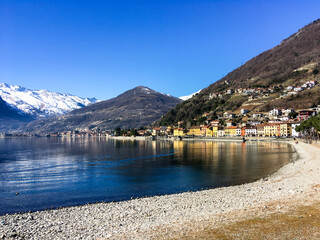 Domaso, Historic center and lake of the beautiful town on Lake Como.