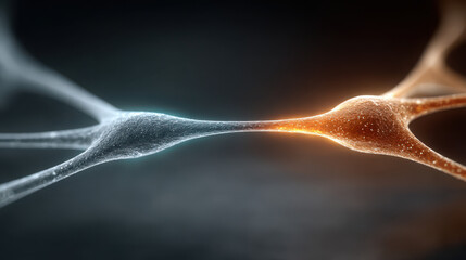 Bifurcation point in human destiny illustrated by an abstract neural network with glowing paths
