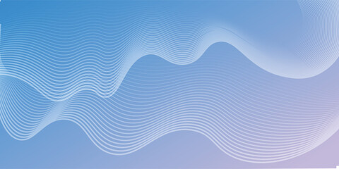 Abstract blue gradient background with shining lines waves. Minimalist background for banner, poster, cover, brochure, flyer, website