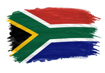 South african flag painted with brush strokes texture patriotic symbol of national pride isolated on transparent background