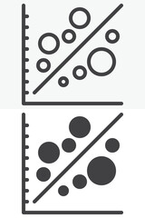 Scatter plot line and solid icon set pack, different style