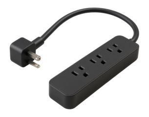 Right-angled extension cord for a snug fit behind furniture in your study.