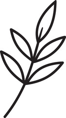 Willow Branch Leaf Silhouette | Black Vector Illustration Design