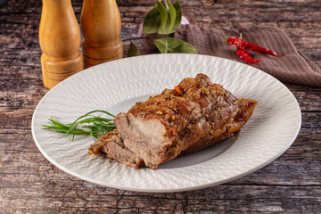 Baked pork sirloin with spices