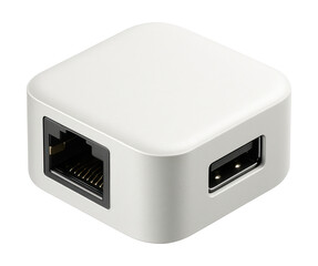 Fototapeta premium Compact network adapter perfect for tight spaces, such as behind kitchen counters.