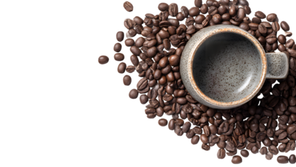 Coffee Beans and Cup Flat Lay