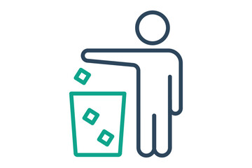 Waste sign. line icon style. icon related to environmental. zero waste elements vector illustration