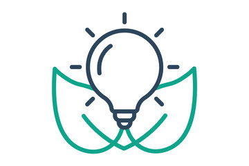 Clean energy icon. line icon style. icon related to sustainable. recycling elements vector illustration