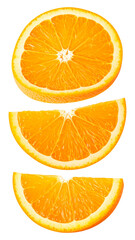 Floating Fresh Orange Fruit in Mid Air on Transparent Background