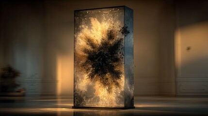 recycled art, modern installation, eco design, sustainable art, abstract sculpture, contemporary gallery, environmental artwork, creative recycling, minimal interior, art and technology, light install