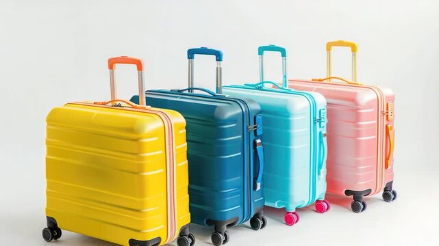 video Group of suitcases stacked next to each other