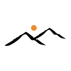 Mountain icon design template isolated