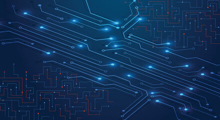 Abstract blue circuit board technology design