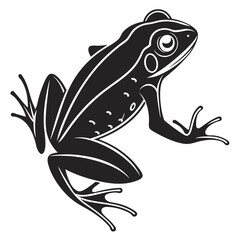 Fototapeta premium Stylized black silhouette of a frog on a white background