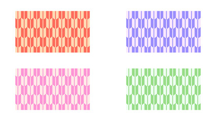 和柄模様の背景セット｜カラフルパターンデザイン