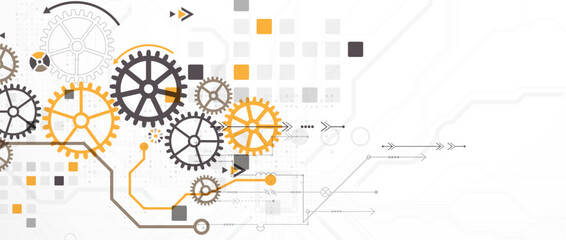 Abstract technology background. Cogwheels theme. Vector illustration