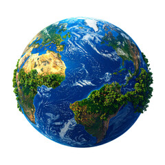 Fototapeta premium Earth isolated on transparent or white backgrounds