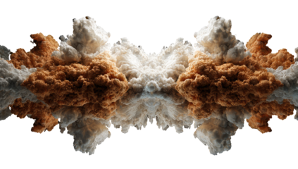 Abstract, mirrored, cloud-like,  explosion