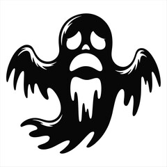 Sad ghost silhouette for halloween silhouette