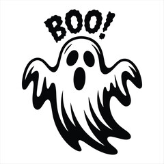 Spooky ghost saying boo silhouette