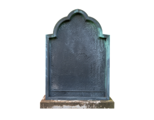Rusty gothic tombstone headstone isolated on transparent or white backgrounds