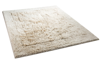 Stylish soft beige carpet isolated on transparent or white backgrounds