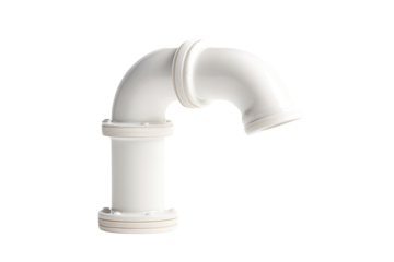 White plumbing pipe elbow