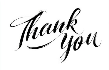 Obraz premium Stylish handwritten Thank You text on a clean background, perfect for greeting cards, social media posts, or gratitude notes