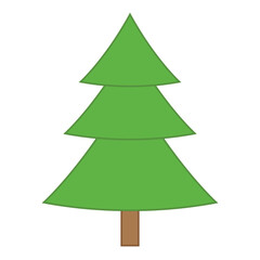 coniferous tree cartoon illustration isolated