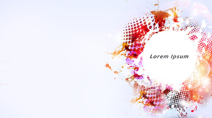 colorful funky bright music banner