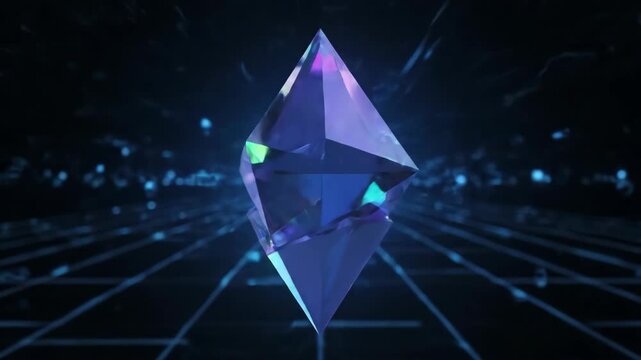 Crystal Cube in Cyber Space Glow
