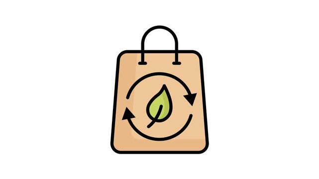 Sustainable icon animation. Animated icon related to recycling. Suitable for user interface, provide visual feedback and more. Looping animation style. alpha channel, transparent background
