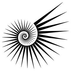 Obraz premium Minimalist abstract spiral design black and white vector illustration geometric art graphic element modern shape pattern 100 vacter Vacter